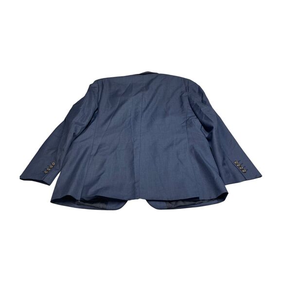 Stafford Blazer Jacket Men 46R Navy Wool Classic Fit Notch Lapel Single Breasted - Picture 2 of 10